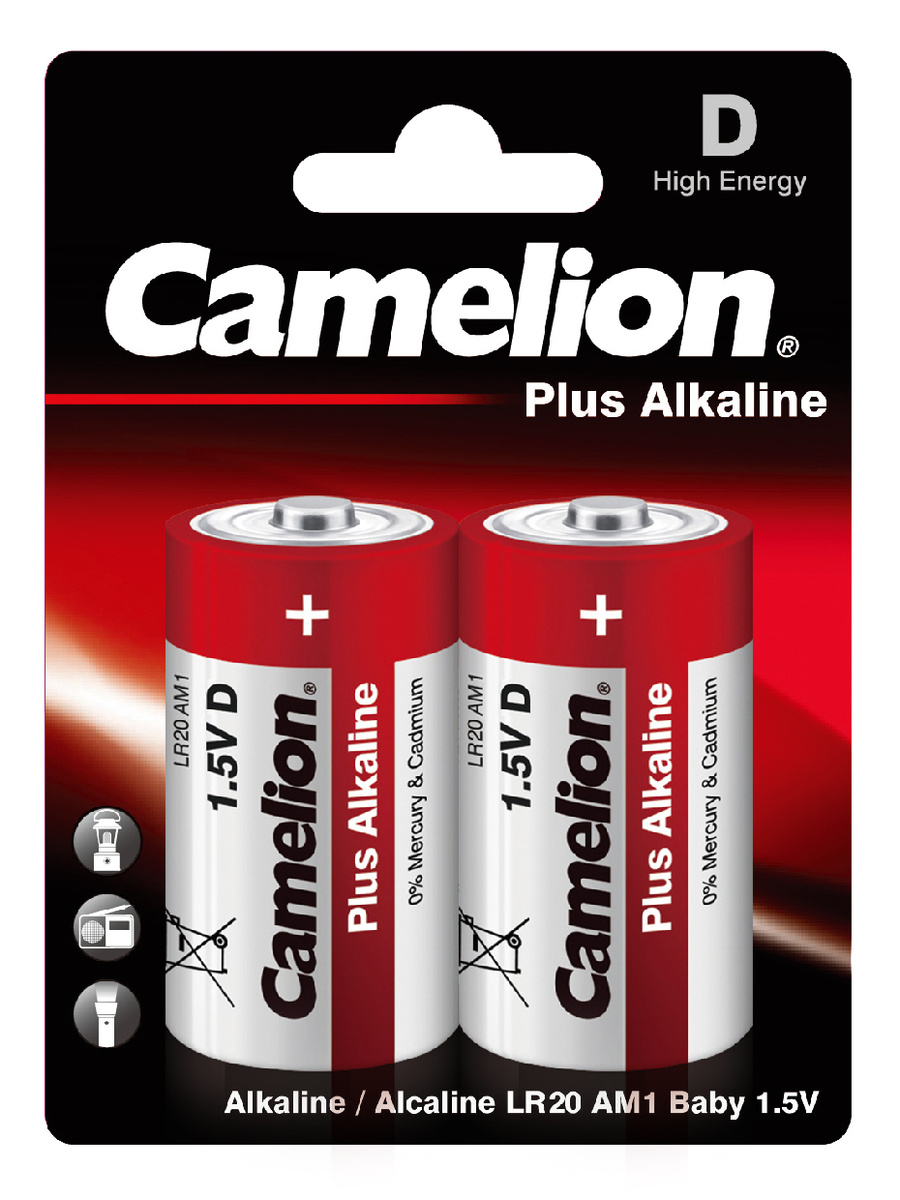 БАТАРЕЙКА CAMELION LR20 BL-2 2ШТ БОЛЬШАЯ