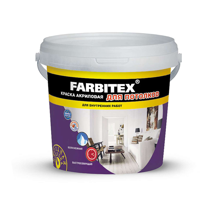 КРАСКА В/Д ДЛЯ ПОТОЛКОВ  13КГ FARBITEX