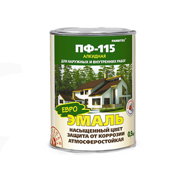 ЭМАЛЬ ПФ-115 ФАРБИТЕКС ИЗУМРУДНЫЙ 1,8КГ