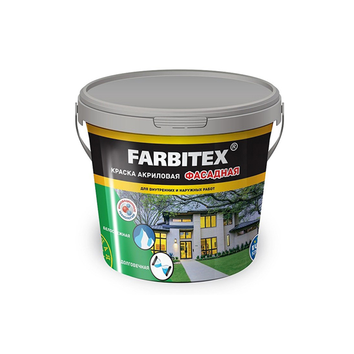 КРАСКА ФАСАДНАЯ 6.0КГ FARBITEX