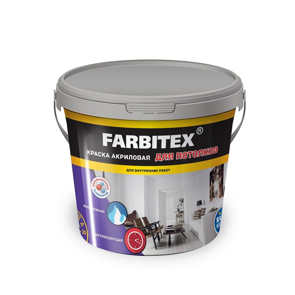 КРАСКА В/Д ДЛЯ ПОТОЛКОВ 25КГ FARBITEX