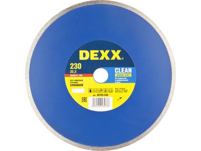 КРУГ ОТРЕЗНОЙ АЛМАЗНЫЙ DEXX СПЛОШНОЙ 230Х22,2ММ 36703-230