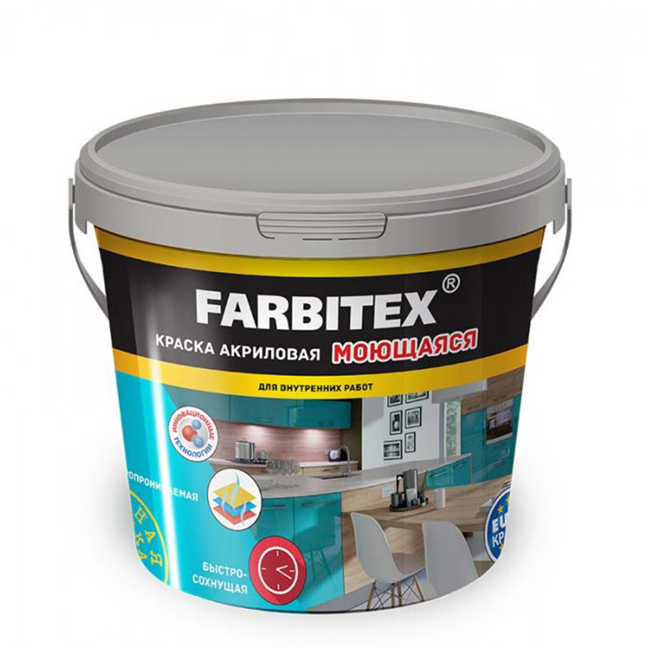 КРАСКА МОЮЩАЯ 6КГ FARBITEX