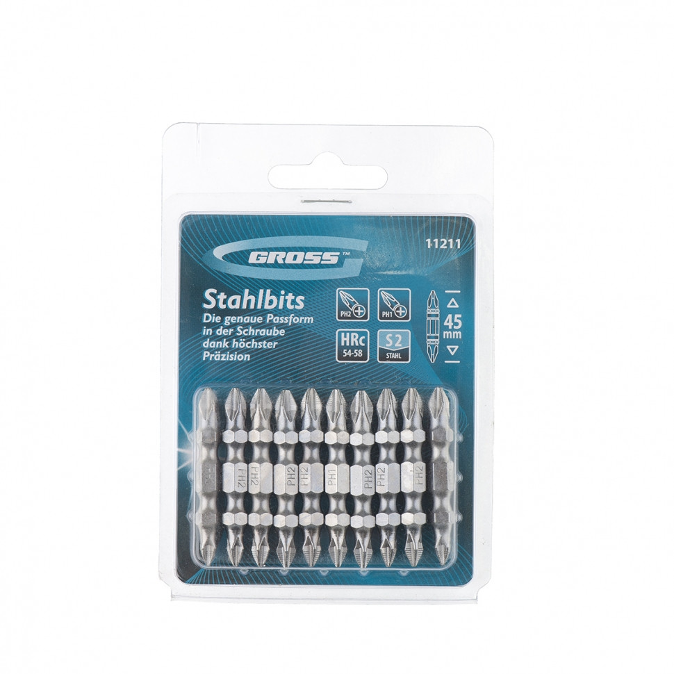 БИТА GROSS ДВУХСТОР PH2-РН1*45 СТАЛЬ 11211