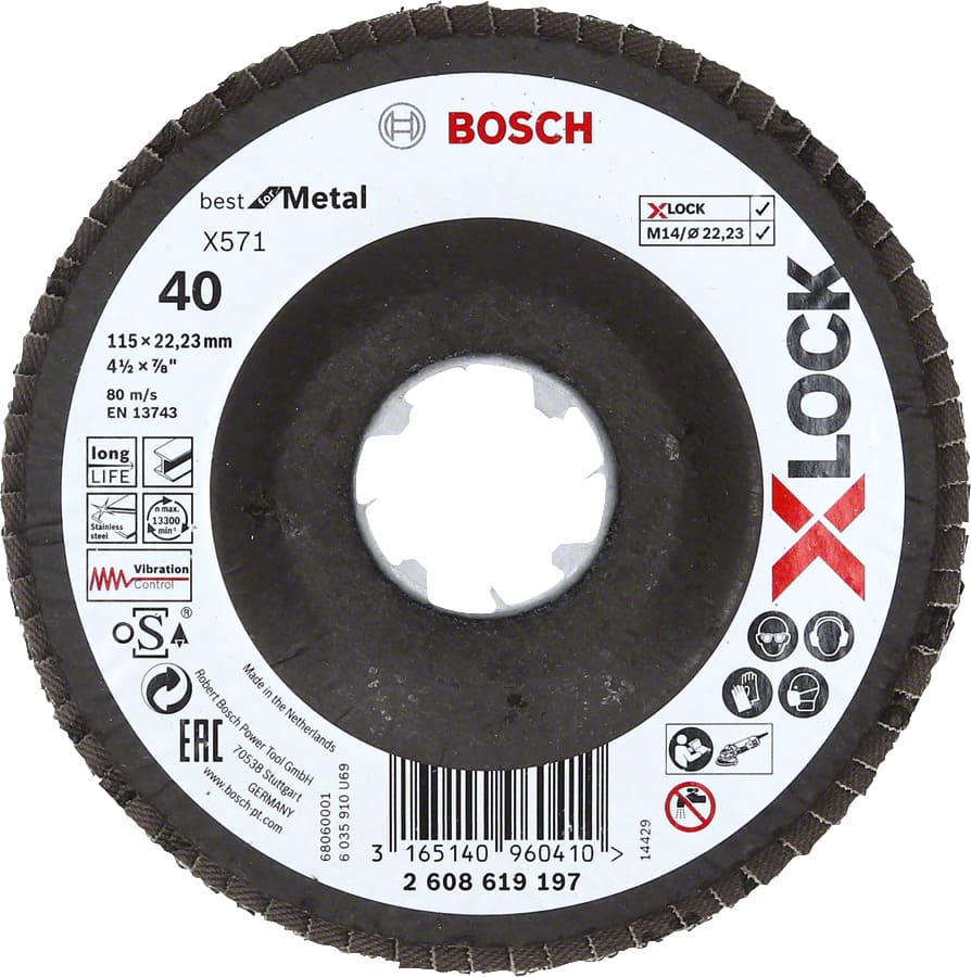 КРУГ ЛЕПЕСТКОВЫЙ 115*22,23ММ BOSH Р-40 ЭКСПЕРТ МЕТАЛЛ