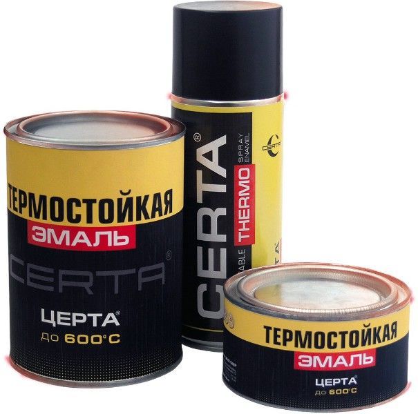 ЭМАЛЬ ТЕРМОСТОЙКАЯ "ЦЕРТА" СЕРЕБРИСТО-СЕРАЯ 0,8ГК ДО 650С