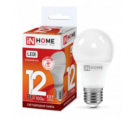 ЛАМПА СВЕТОДИОД. LED-А60-VC 12ВТ 230В Е27 4000К БЕЛЫЙ IN HOME
