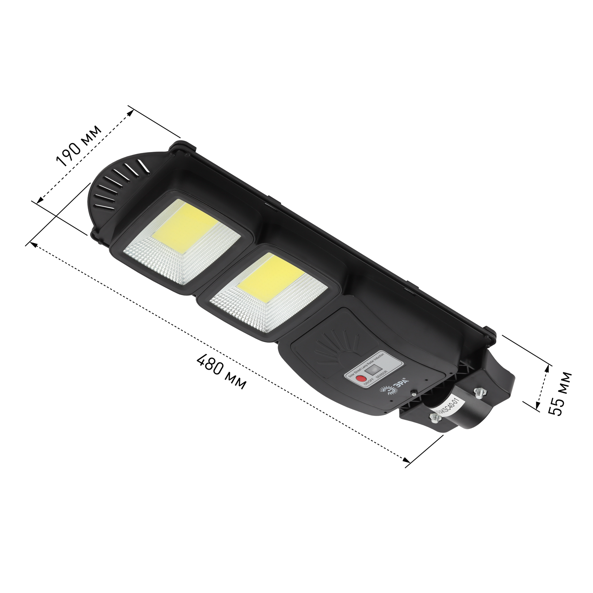 СВЕТИЛЬНИК КОНСОЛЬНЫЙ НА СОЛН БАТ 40W С Д/ДВ 5000К 750IM ЭРА IP65 ***