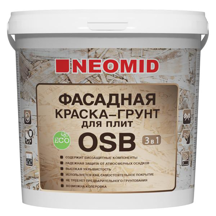 КРАСКА-ГРУНТ ДЛЯ OSB ПЛИТ 3В1 АРМИРОВАННАЯ 7КГ  ФАРБИТЕКС