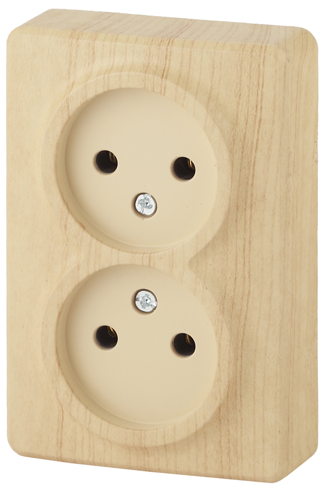 РОЗЕТКА ЭРА 2Х2Р 16АХ-250В IP20 СОСНА 11-2202-11