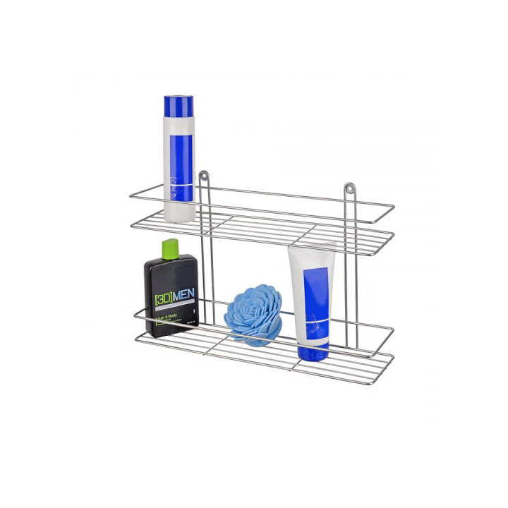 ПОЛКА В ВАННУЮ 2-ЯРУСНАЯ ХРОМ  27Х40Х11СМ АЛТ46С