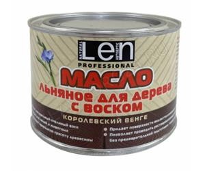 МАСЛО ЛЬНЯНОЕ С ВОСКОМ LEN СВЕТЛЫЙ ДУБ 400ГР