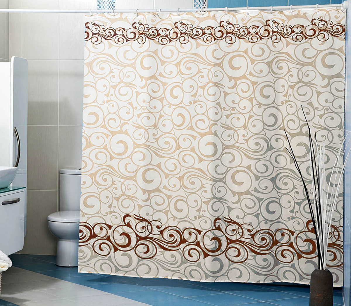 ШТОРА ДЛЯ ВАННОЙ MIRANDA 180Х200 MOTIVES БЕЖ