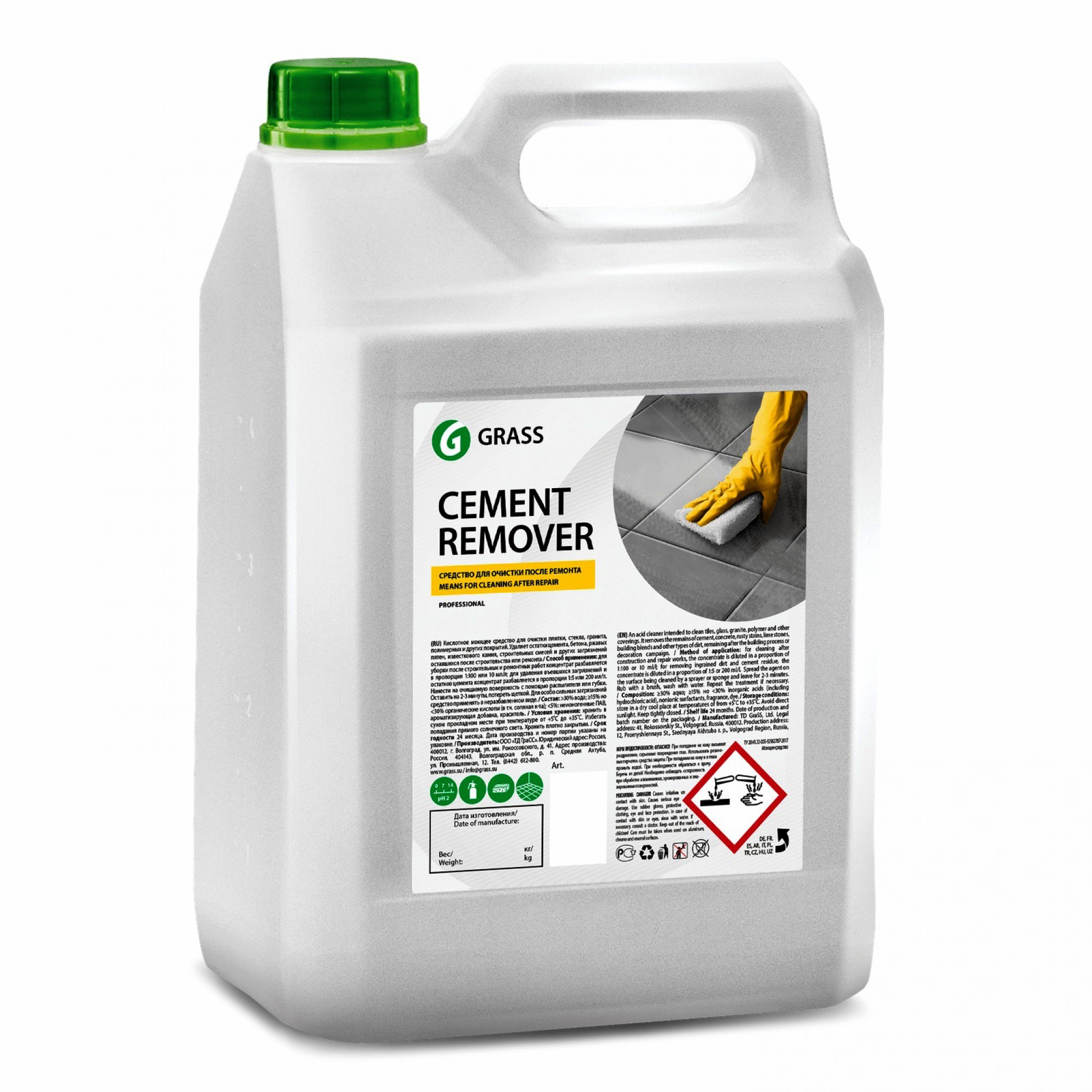 СРЕДСТВО МОЮЩЕЕ CEMENT REMOVER 5,8КГ 125442 GRASS