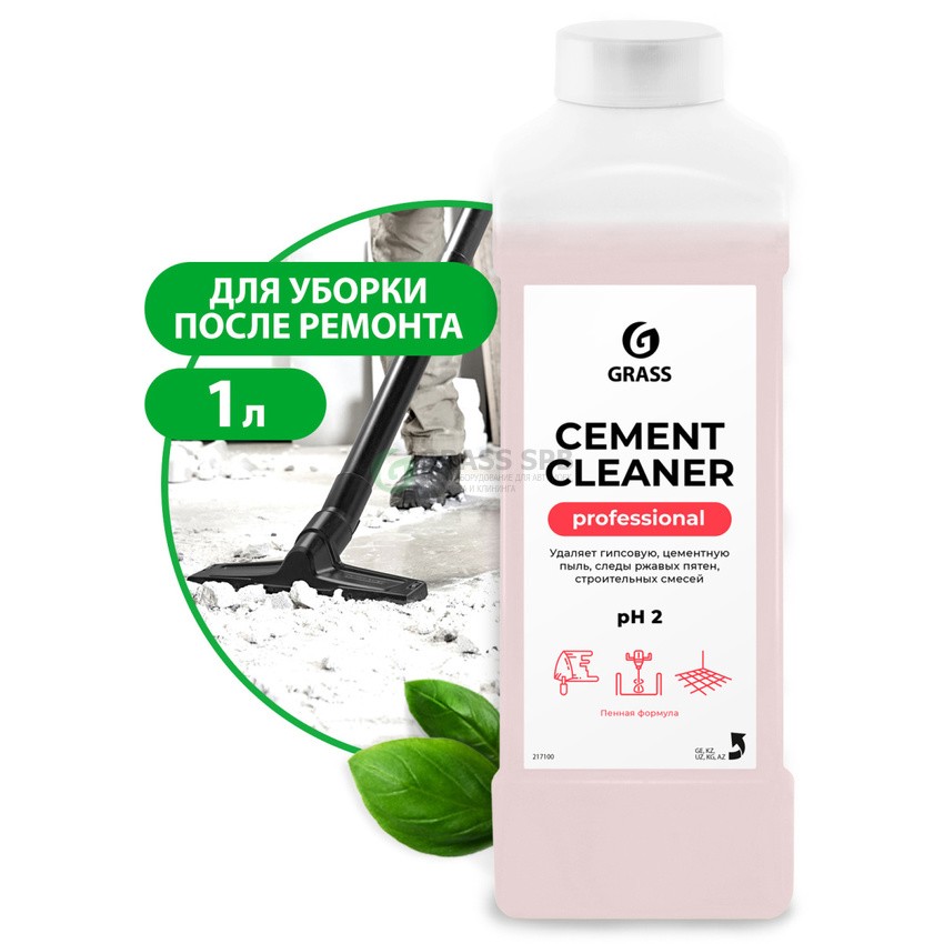 СРЕДСТВО ДЛЯ ЧИСТКИ ПОСЛЕ РЕМОНТА 1Л CEMENT CLEANER 217100 GRASS