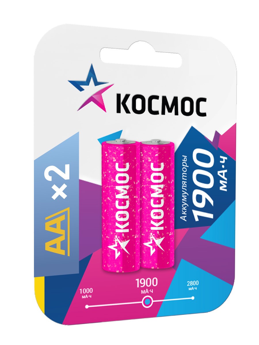 БАТАРЕЙКА КОСМОС АККУМУЛЯТОР R6 NI-MH 1900 2BL