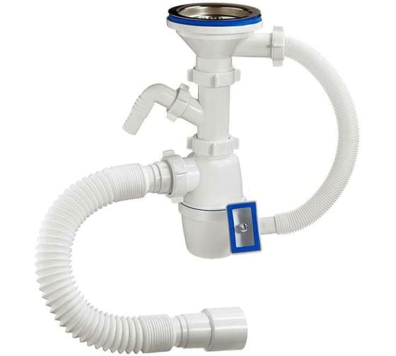 СИФОН 3 1/2Х40 С Г/ТР 40*40/50 С ПЕРЕЛИВОМ БЕЛЫЙ AQUANT В0148-20-MR