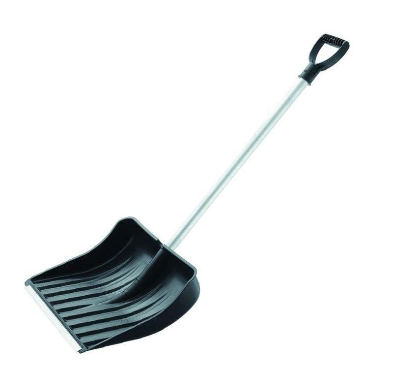 ЛОПАТА СНЕГОВАЯ 500ММ ПЛАСТИК МЕТ. ПЛАНКА С АЛЮМ. ЧЕРЕН.