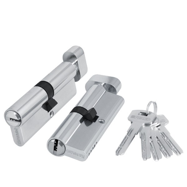 ЦИЛИНДР 200ZM/90 2000ZMKNOB90 (40+10+40) CP ХРОМ С ВЕРТУШКОЙ  FUARO 40363