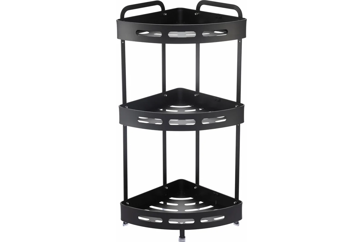 ПОЛКА НАСТЕННАЯ ZENFORT 3 ЯРУСНАЯ УГЛОВАЯ ЧЕРНЫЙ TA-3542B3