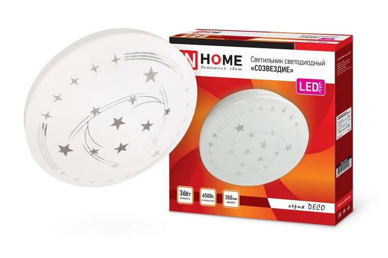 CВЕТИЛЬНИК СВЕТОДИОДНЫЙ DECO 36ВТ IP40 350ММ 6500К 2340ЛМ СОЗВЕЗДИЕ ASD