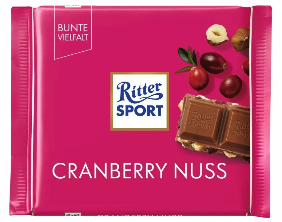 Шоколад Ritter sport мол. лесной орех клюква 100г