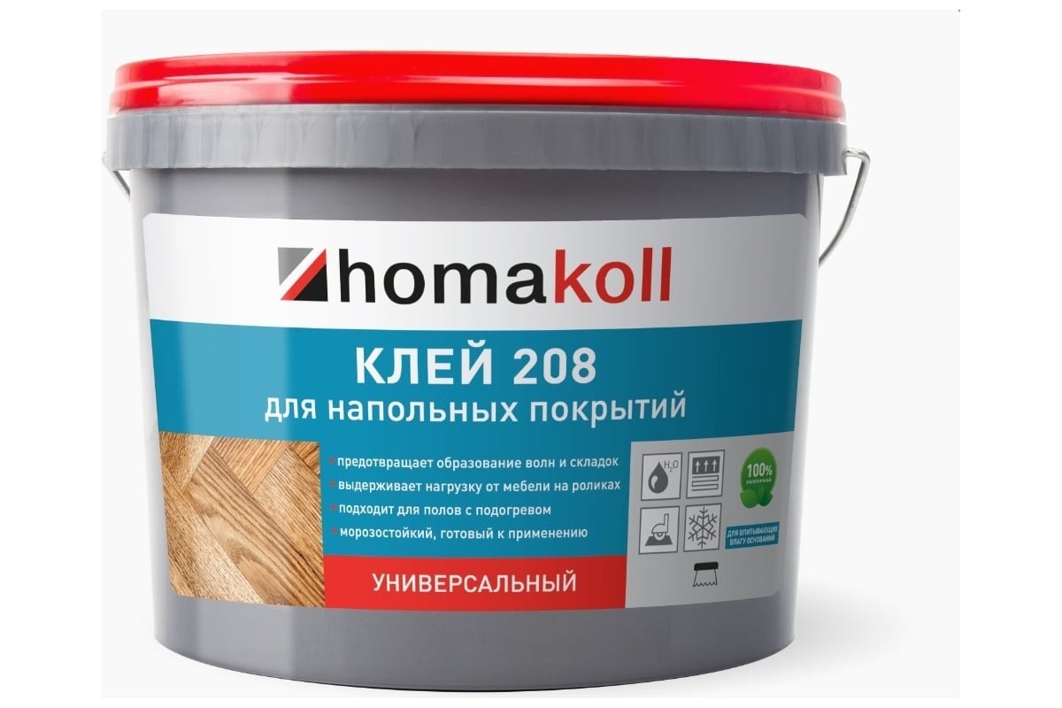 КЛЕЙ ДЛЯ НАПОЛЬНЫХ ПОКРЫТИЙ HOMAKOLL 208 ВЕДРО 1,3КГ