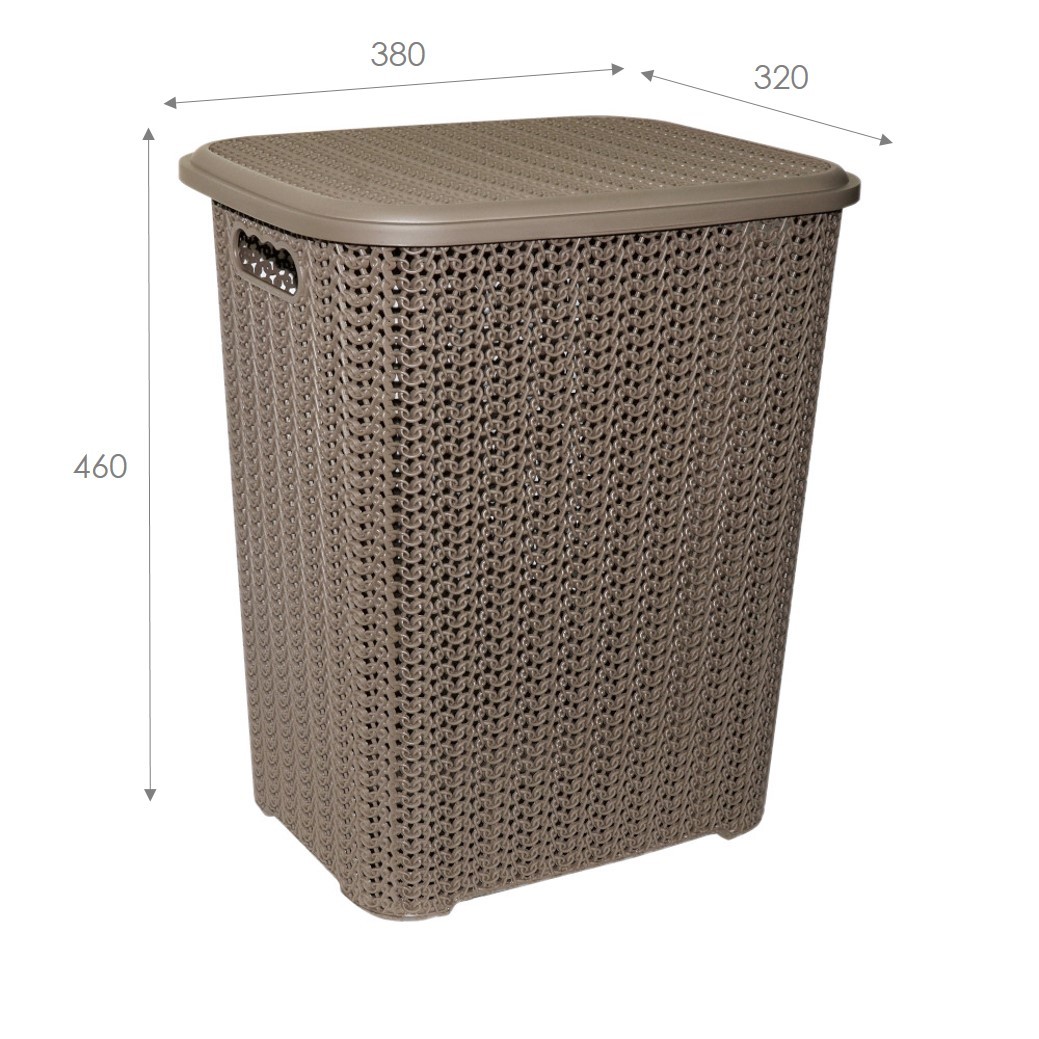 КОРЗИНА ДЛЯ БЕЛЬЯ 40Л ШОКОЛАД ВЯЗЬ