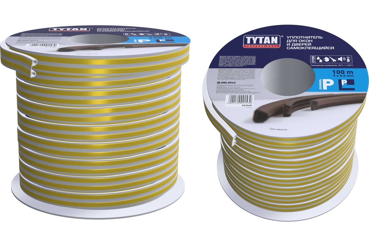 УПЛОТНИТЕЛЬ TYTAN PROFESSIONAL Р 100М*9*5,5ММ  ЧЕРНЫЙ