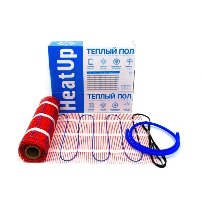 ТЕПЛЫЙ ПОЛ HeatUP (НАГРЕВ. МАТ) S=4м2(0,5*8М) 600ВТ ШНУР 2,5М КАБЕЛЬ 2-Х ЖИЛ., ЭКРАН, КЛЕЕВАЯ СЕТКА