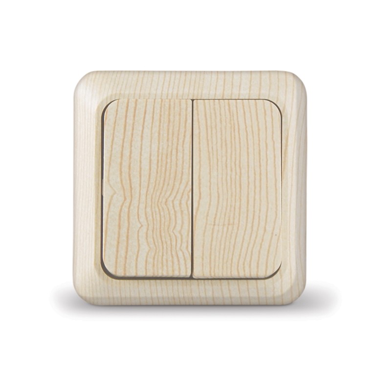 ВЫКЛЮЧАТЕЛЬ УНИВЕРСАЛ 2-Х КЛ.10А 220В О/У ОЛИМП СОСНА