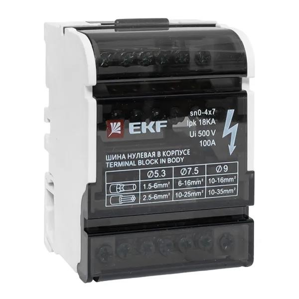 ШИНА НУЛЕВАЯ В КОРПУСЕ 4Х7 EKF (sn0-4х7)