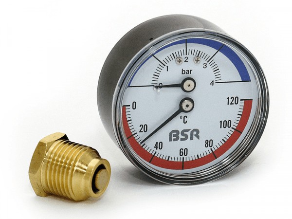 ТЕРМОМАНОМЕТР BSR 120 ГРАД/ЦЕЛ., 4 БАР, 1/2", D63, АКСИАЛЬНЫЙ