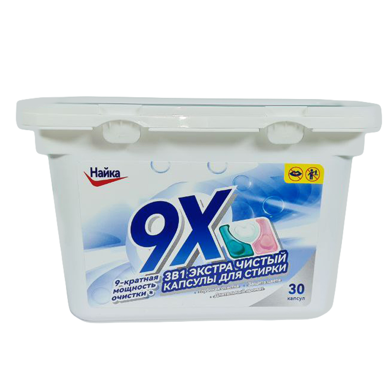 Капсулы для стирки 3 in 1 LAUNDRY POD(Russian label)(Fragrance:MIX FRUITY)10g*30PCS