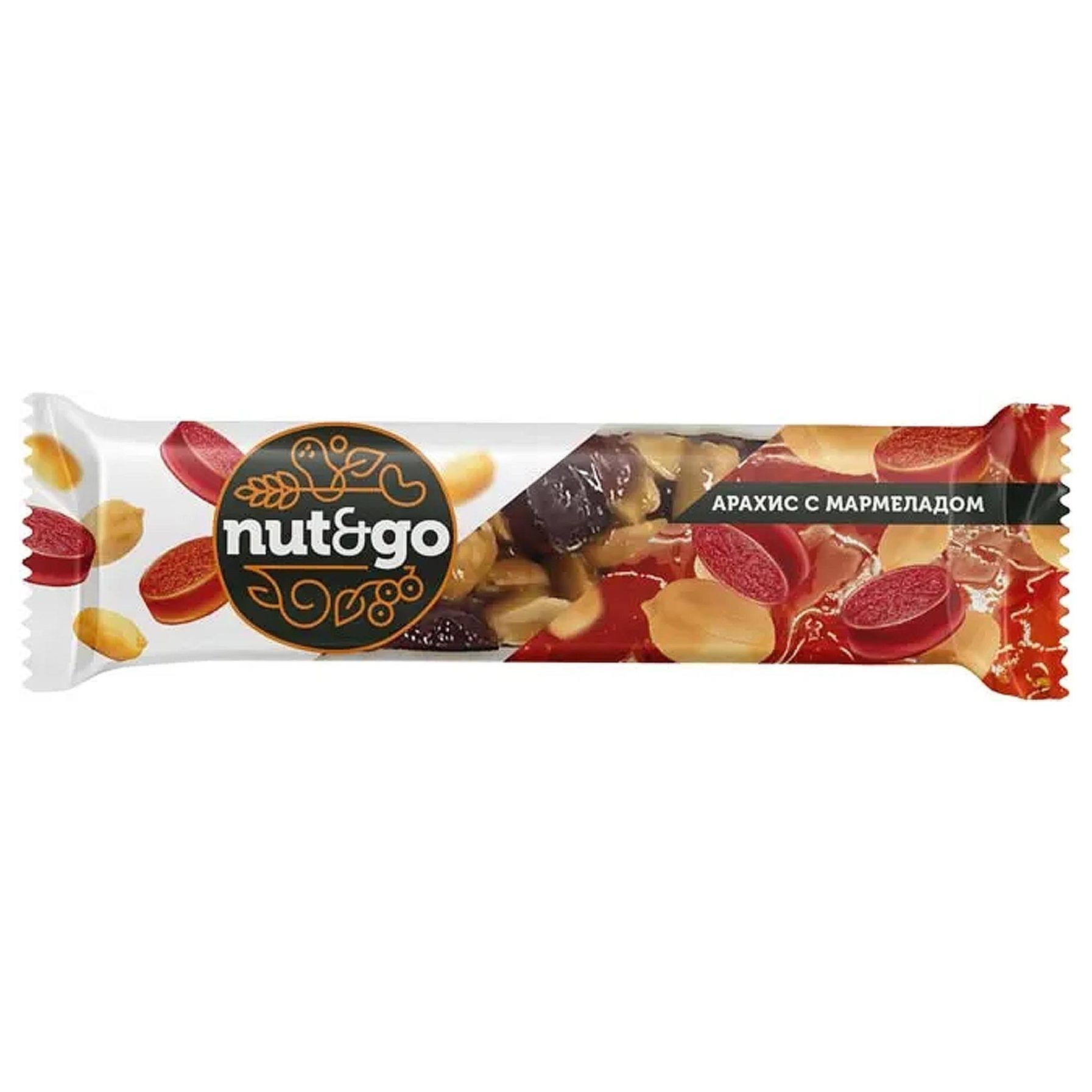 Батончик NAT&GO с арахисом и мармеладом 42г