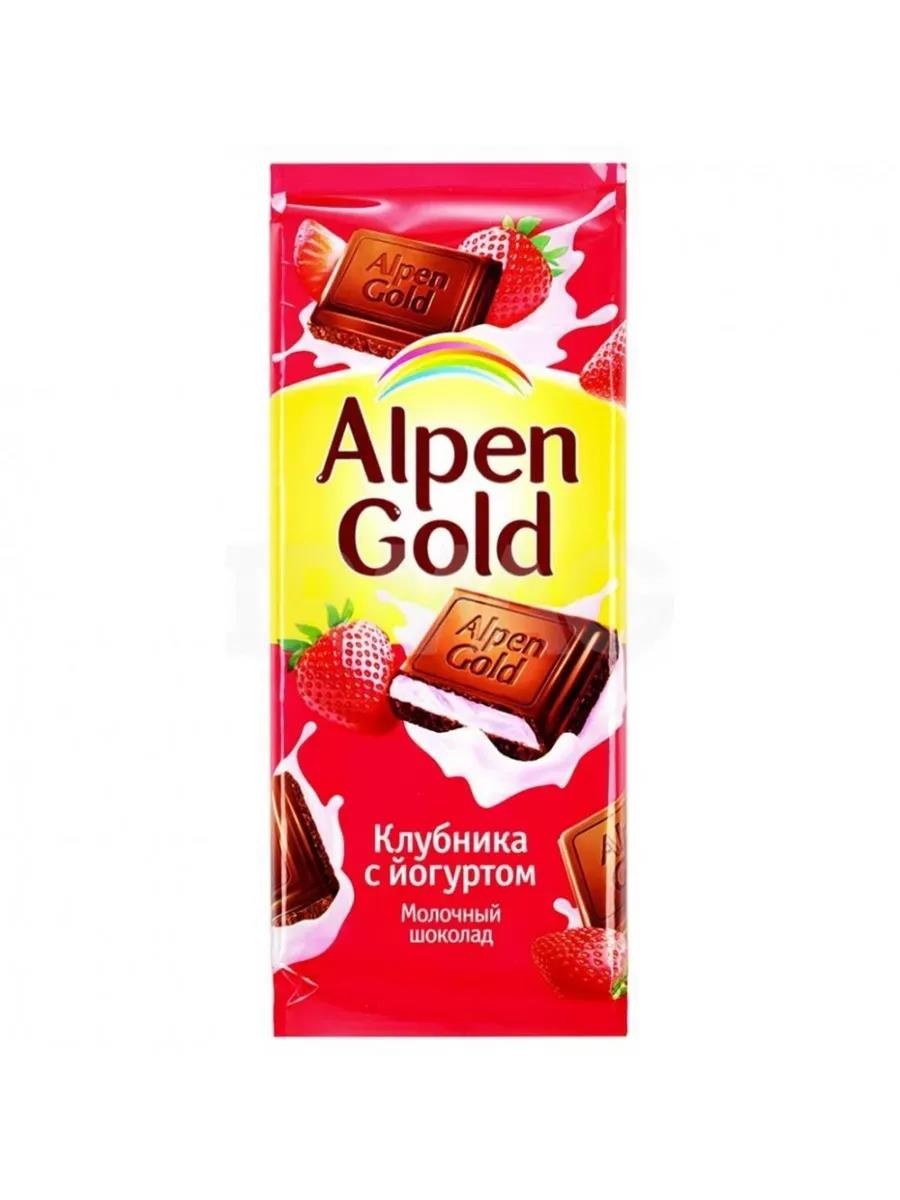 Шоколад Alpen Gold Молоч. с Клубнич.-йогурт. начинкой 80г.