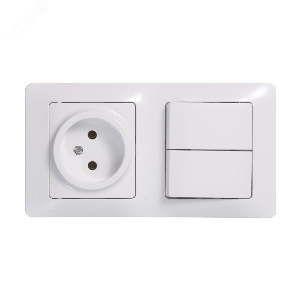 БЛОК РОЗЕТКА + ВЫКЛ 1КЛАВИШ. БЕЛЫЙ SYSTEME ELECTRIC