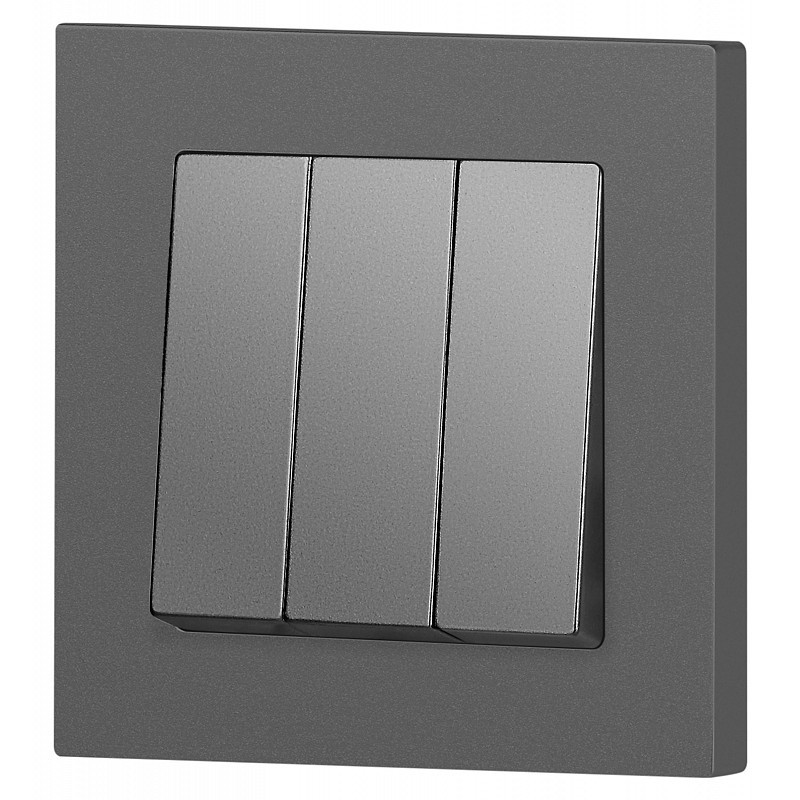 ВЫКЛЮЧАТЕЛЬ INTRO ACCENT ТРОЙНОЙ 10А-250В IP20 СУ ГРАФИТ 6-106-07