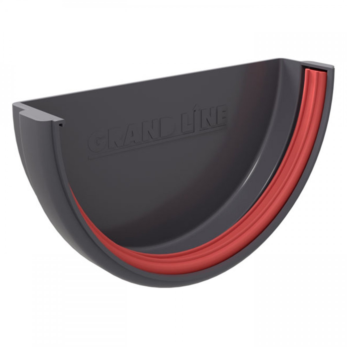 ЗАГЛУШКА ЖЕЛОБА ПВХ GRAND LINE СТАНДАРТ ГРАФИТ