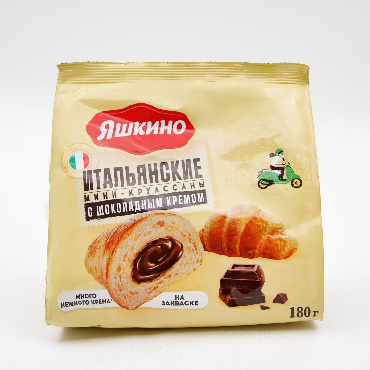 МИНИ-КРУАССАНЫ ЯШКИНО 180Г С ШОКОЛАДНЫМ КРЕМОМ