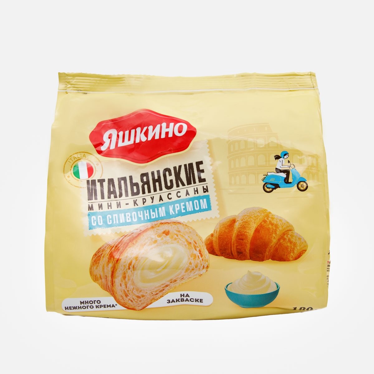 МИНИ-КРУАССАНЫ ЯШКИНО 180Г СО СЛИВОЧНЫМ КРЕМОМ