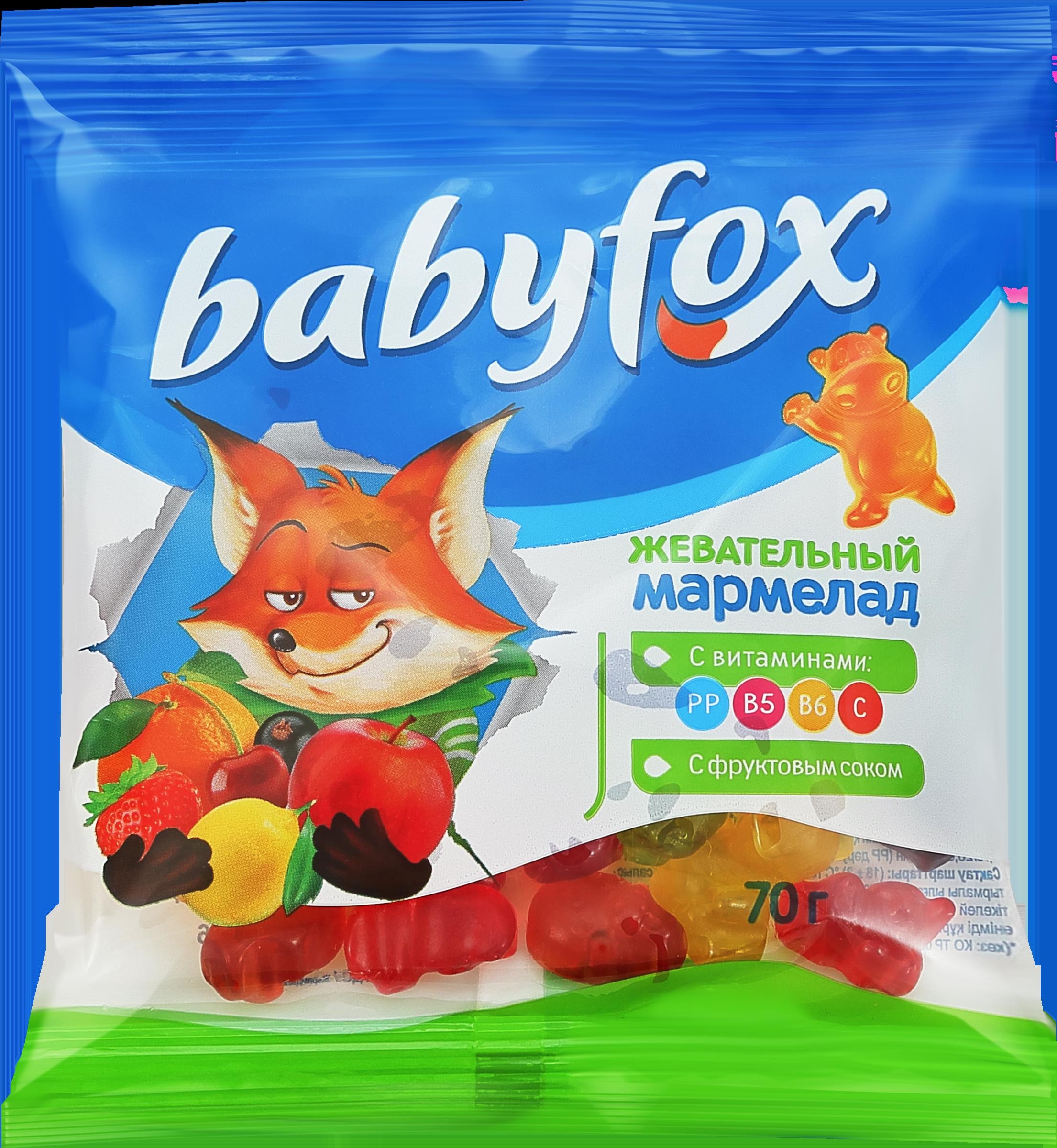 МАРМЕЛАД BABYFOX БЕГЕМОТЫ 70Г