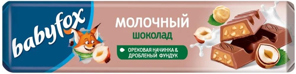 ШОКОЛАД BABYFOX С ОРЕХ. НАЧИНКОЙ 12 Г